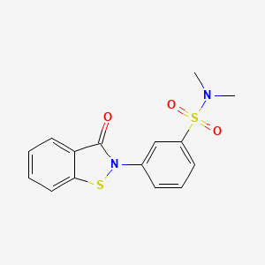 molecular formula C15H14N2O3S2 B1239129 N,N-dimethyl-3-(3-oxo-1,2-benzothiazol-2-yl)benzenesulfonamide 