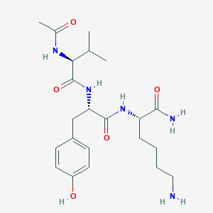 molecular formula C22H35N5O5 B12391299 Ac-Val-Tyr-Lys-NH2 