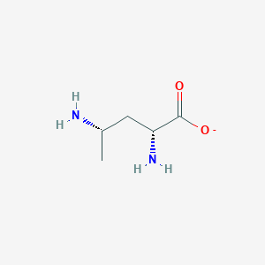 molecular formula C5H11N2O2- B1239139 (2R,4S)-2,4-diaminovalerate 