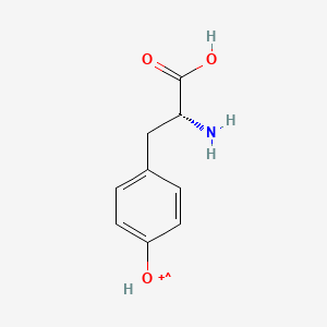 molecular formula C9H11NO3+ B1239142 {4-[(2R)-2-amino-2-carboxyethyl]phenyl}oxidaniumyl 