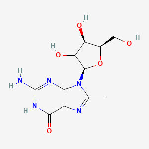 molecular formula C11H15N5O5 B12391453 2-amino-9-[(2R,4R,5R)-3,4-dihydroxy-5-(hydroxymethyl)oxolan-2-yl]-8-methyl-1H-purin-6-one 