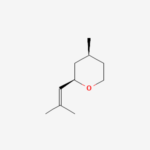molecular formula C10H18O B1239159 (2R-cis)-Tetrahydro-4-methyl-2-(2-methyl-1-propenyl)-2H-pyran CAS No. 876-17-5