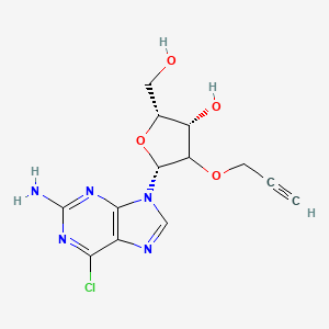 molecular formula C13H14ClN5O4 B12391623 (2R,3S,5R)-5-(2-amino-6-chloropurin-9-yl)-2-(hydroxymethyl)-4-prop-2-ynoxyoxolan-3-ol 