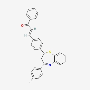 molecular formula C31H25NOS B12391649 (E)-3-[4-[4-(4-methylphenyl)-2,3-dihydro-1,5-benzothiazepin-2-yl]phenyl]-1-phenylprop-2-en-1-one 