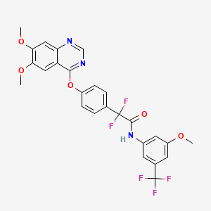 molecular formula C26H20F5N3O5 B12391684 2-[4-(6,7-dimethoxyquinazolin-4-yl)oxyphenyl]-2,2-difluoro-N-[3-methoxy-5-(trifluoromethyl)phenyl]acetamide 