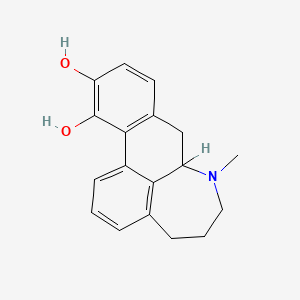 molecular formula C18H19NO2 B1239174 11,12-Dihydroxy-7-methyl-4,5,6,7,7a,8-hexahydrophenanthro(10,1-b,c)azepine CAS No. 57689-17-5