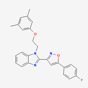 3-[1-[2-(3,5-Dimethylphenoxy)ethyl]benzimidazol-2-yl]-5-(4-fluorophenyl)-1,2-oxazole