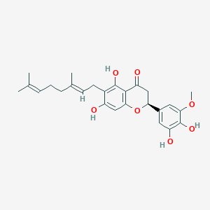 (2S)-2-(3,4-dihydroxy-5-methoxyphenyl)-6-[(2E)-3,7-dimethylocta-2,6-dienyl]-5,7-dihydroxy-2,3-dihydrochromen-4-one