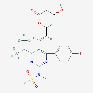 molecular formula C22H26FN3O5S B12391846 N-[4-(4-fluorophenyl)-6-(1,1,1,3,3,3-hexadeuteriopropan-2-yl)-5-[(E)-2-[(2S,4R)-4-hydroxy-6-oxooxan-2-yl]ethenyl]pyrimidin-2-yl]-N-methylmethanesulfonamide 