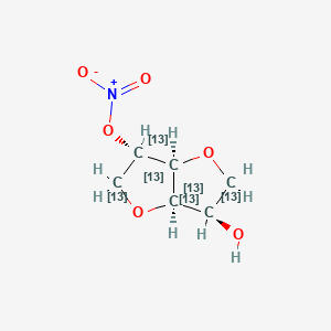 molecular formula C6H9NO6 B12391928 [(3R,3aR,6S,6aS)-3-hydroxy-2,3,3a,5,6,6a-hexahydro(2,3,4,5-13C4)furano[3,2-b](2,3,4,5-13C4)furan-6-yl] nitrate 