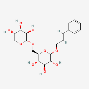 molecular formula C20H28O10 B1239193 (2S,3R,4S,5S,6R)-2-[(E)-3-phenylprop-2-enoxy]-6-[[(2S,3R,4S,5S)-3,4,5-trihydroxyoxan-2-yl]oxymethyl]oxane-3,4,5-triol 