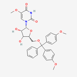 molecular formula C31H32N2O9 B12391992 1-[(2R,3S,5R)-5-[[bis(4-methoxyphenyl)-phenylmethoxy]methyl]-3,4-dihydroxyoxolan-2-yl]-5-methoxypyrimidine-2,4-dione 