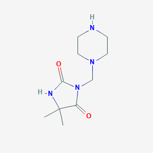 molecular formula C10H18N4O2 B123920 5,5-Dimethyl-3-(piperazin-1-ylmethyl)imidazolidine-2,4-dione CAS No. 879062-90-5