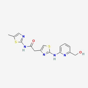 2-(2-{[6-(hydroxymethyl)pyridin-2-yl]amino}-1,3-thiazol-4-yl)-N-(5-methyl-1,3-thiazol-2-yl)acetamide