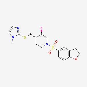 (3R,4S)-1-(2,3-dihydro-1-benzofuran-5-ylsulfonyl)-3-fluoro-4-[(1-methylimidazol-2-yl)sulfanylmethyl]piperidine