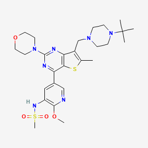 N-[5-[7-[(4-tert-butylpiperazin-1-yl)methyl]-6-methyl-2-morpholin-4-ylthieno[3,2-d]pyrimidin-4-yl]-2-methoxypyridin-3-yl]methanesulfonamide