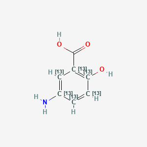 molecular formula C7H7NO3 B12392187 5-amino-2-hydroxy(1,2,3,4,5,6-13C6)cyclohexa-1,3,5-triene-1-carboxylic acid CAS No. 1189709-96-3