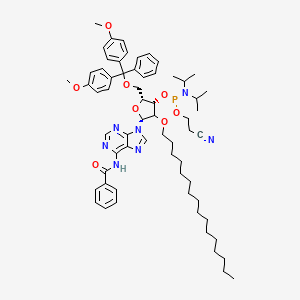 molecular formula C63H84N7O8P B12392255 N-[9-[(2R,4S,5R)-5-[[bis(4-methoxyphenyl)-phenylmethoxy]methyl]-4-[2-cyanoethoxy-[di(propan-2-yl)amino]phosphanyl]oxy-3-hexadecoxyoxolan-2-yl]purin-6-yl]benzamide 