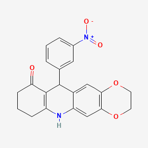 11-(3-nitrophenyl)-3,6,7,8,9,11-hexahydro-2H-[1,4]benzodioxino[6,7-b]quinolin-10-one