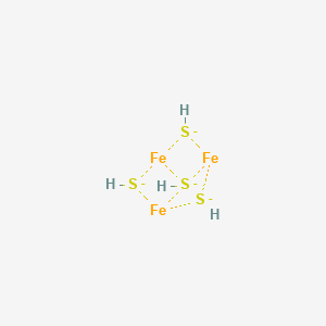 molecular formula Fe3H4S4-4 B1239234 tri-mu-sulfido-mu3-sulfido-triferrate(II) 