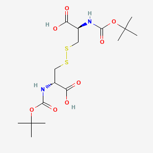 molecular formula C16H28N2O8S2 B12392340 (2R)-3-[[(2S)-2-carboxy-2-[(2-methylpropan-2-yl)oxycarbonylamino]ethyl]disulfanyl]-2-[(2-methylpropan-2-yl)oxycarbonylamino]propanoic acid 