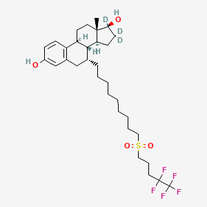 molecular formula C32H47F5O4S B12392374 (7R,8R,9S,13S,14S,17S)-16,16,17-trideuterio-13-methyl-7-[9-(4,4,5,5,5-pentafluoropentylsulfonyl)nonyl]-6,7,8,9,11,12,14,15-octahydrocyclopenta[a]phenanthrene-3,17-diol 