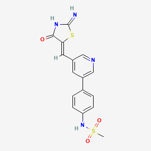 molecular formula C16H14N4O3S2 B12392608 N-[4-[5-[(Z)-(2-imino-4-oxo-1,3-thiazolidin-5-ylidene)methyl]pyridin-3-yl]phenyl]methanesulfonamide 