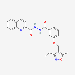 N'-[3-[(3-ethyl-5-methyl-1,2-oxazol-4-yl)methoxy]benzoyl]quinoline-2-carbohydrazide