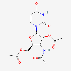 [(2S,4S,5R)-3-acetamido-4-acetyloxy-5-(2,4-dioxopyrimidin-1-yl)oxolan-2-yl]methyl acetate