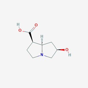 molecular formula C8H13NO3 B1239280 1H-Pyrrolizine-1-carboxylic acid, hexahydro-6-hydroxy-, (1R,6R,7aR)- CAS No. 215932-88-0