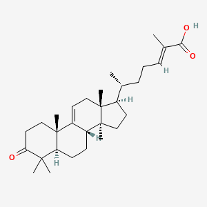 molecular formula C30H46O3 B12392895 (E,6R)-2-methyl-6-[(5R,8S,10S,13R,14S,17R)-4,4,10,13,14-pentamethyl-3-oxo-1,2,5,6,7,8,12,15,16,17-decahydrocyclopenta[a]phenanthren-17-yl]hept-2-enoic acid 