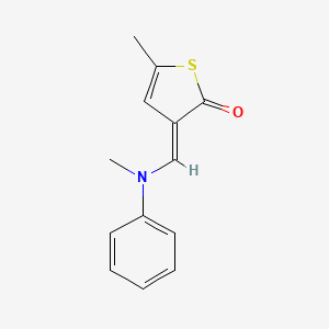 molecular formula C13H13NOS B1239293 (3E)-5-methyl-3-[(N-methylanilino)methylidene]thiophen-2-one 