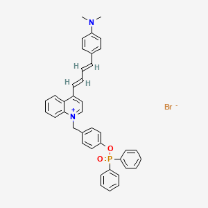 4-[(1E,3E)-4-[1-[(4-diphenylphosphoryloxyphenyl)methyl]quinolin-1-ium-4-yl]buta-1,3-dienyl]-N,N-dimethylaniline;bromide