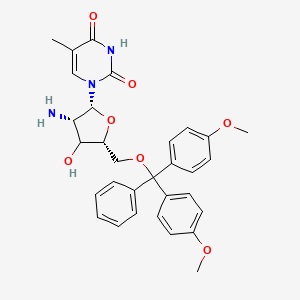 molecular formula C31H33N3O7 B12392952 1-[(2R,3S,5R)-3-amino-5-[[bis(4-methoxyphenyl)-phenylmethoxy]methyl]-4-hydroxyoxolan-2-yl]-5-methylpyrimidine-2,4-dione 