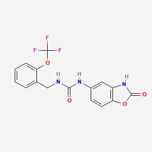 molecular formula C16H12F3N3O4 B12393019 1-(2-oxo-3H-1,3-benzoxazol-5-yl)-3-[[2-(trifluoromethoxy)phenyl]methyl]urea 