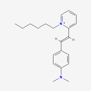 molecular formula C21H29N2+ B1239315 4-[2-(1-hexyl-2-pyridin-1-iumyl)ethenyl]-N,N-dimethylaniline 