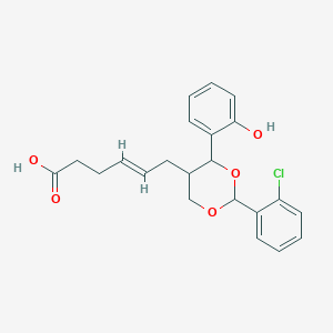 molecular formula C22H23ClO5 B1239320 (E)-6-[2-(2-氯苯基)-4-(2-羟基苯基)-1,3-二氧杂环戊-5-基]己-4-烯酸 