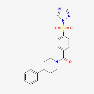 (4-Phenylpiperidin-1-yl)-[4-(1,2,4-triazol-1-ylsulfonyl)phenyl]methanone