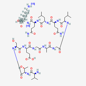 molecular formula C52H91N15O19 B12393211 Vtsegaglqlqk-13C6,15N2 