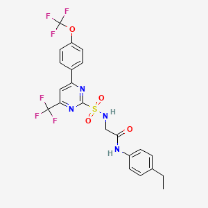 molecular formula C22H18F6N4O4S B12393231 N-(4-ethylphenyl)-2-[[4-[4-(trifluoromethoxy)phenyl]-6-(trifluoromethyl)pyrimidin-2-yl]sulfonylamino]acetamide 