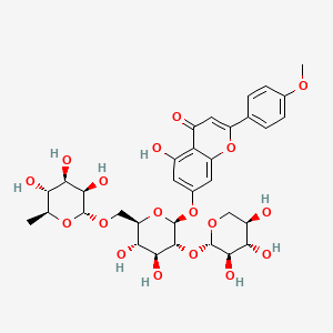 molecular formula C33H40O18 B12393242 7-[(2S,3R,4S,5S,6R)-4,5-dihydroxy-6-[[(2R,3R,4R,5R,6S)-3,4,5-trihydroxy-6-methyloxan-2-yl]oxymethyl]-3-[(2S,3R,4S,5R)-3,4,5-trihydroxyoxan-2-yl]oxyoxan-2-yl]oxy-5-hydroxy-2-(4-methoxyphenyl)chromen-4-one 