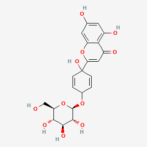 molecular formula C21H22O11 B12393329 5,7-dihydroxy-2-[1-hydroxy-4-[(2R,3R,4S,5S,6R)-3,4,5-trihydroxy-6-(hydroxymethyl)oxan-2-yl]oxycyclohexa-2,5-dien-1-yl]chromen-4-one 