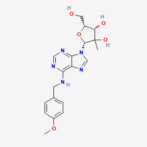 molecular formula C19H23N5O5 B12393333 (2R,4S,5R)-5-(hydroxymethyl)-2-[6-[(4-methoxyphenyl)methylamino]purin-9-yl]-3-methyloxolane-3,4-diol 