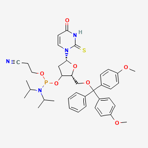 molecular formula C39H47N4O7PS B12393470 3-[[(2R,5R)-2-[[bis(4-methoxyphenyl)-phenylmethoxy]methyl]-5-(4-oxo-2-sulfanylidenepyrimidin-1-yl)oxolan-3-yl]oxy-[di(propan-2-yl)amino]phosphanyl]oxypropanenitrile 