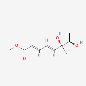 molecular formula C11H18O4 B1239348 甲基(2E,4E,6R,7R)-6,7-二羟基-2,6-二甲基辛-2,4-二烯酸酯 CAS No. 94120-03-3