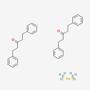 molecular formula C36H42O2Pd B12393487 Carbanide;1,5-diphenylpentan-3-one;palladium(2+) 