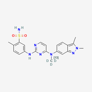 molecular formula C21H23N7O2S B12393493 Pazopanib-13C,d3 