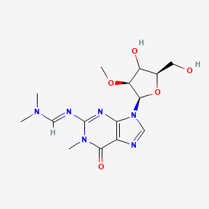 N'-[9-[(2R,3S,5R)-4-hydroxy-5-(hydroxymethyl)-3-methoxyoxolan-2-yl]-1-methyl-6-oxopurin-2-yl]-N,N-dimethylmethanimidamide