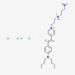 molecular formula C29H49Cl3N4 B12393584 3-aminopropyl-[3-[4-[(E)-2-[4-(dibutylamino)phenyl]ethenyl]pyridin-1-ium-1-yl]propyl]-dimethylazanium;dichloride;hydrochloride 