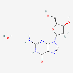 molecular formula C10H15N5O5 B12393588 2'-Deoxyguanosine-d2-1 (monohydrate) 